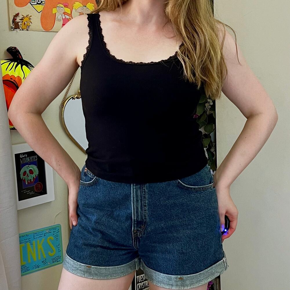Tilly's Black Cami Size Small Lace Trim Tank Top